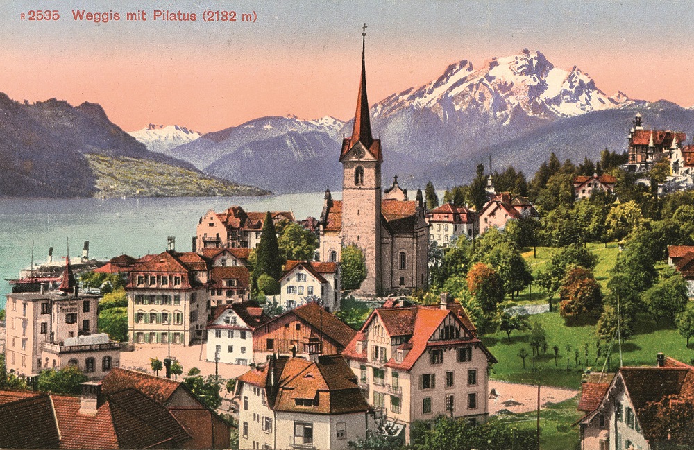 Weggis-Dorf-Kirche-Pilatus